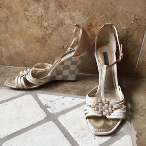 Louis Vuitton Damier Azur Canvas wedge sandal